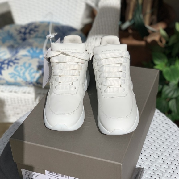 ALEXANDER MCQUEEN 50MM LEATHER & SUEDE SNEAKERS - Picture 3 of 5